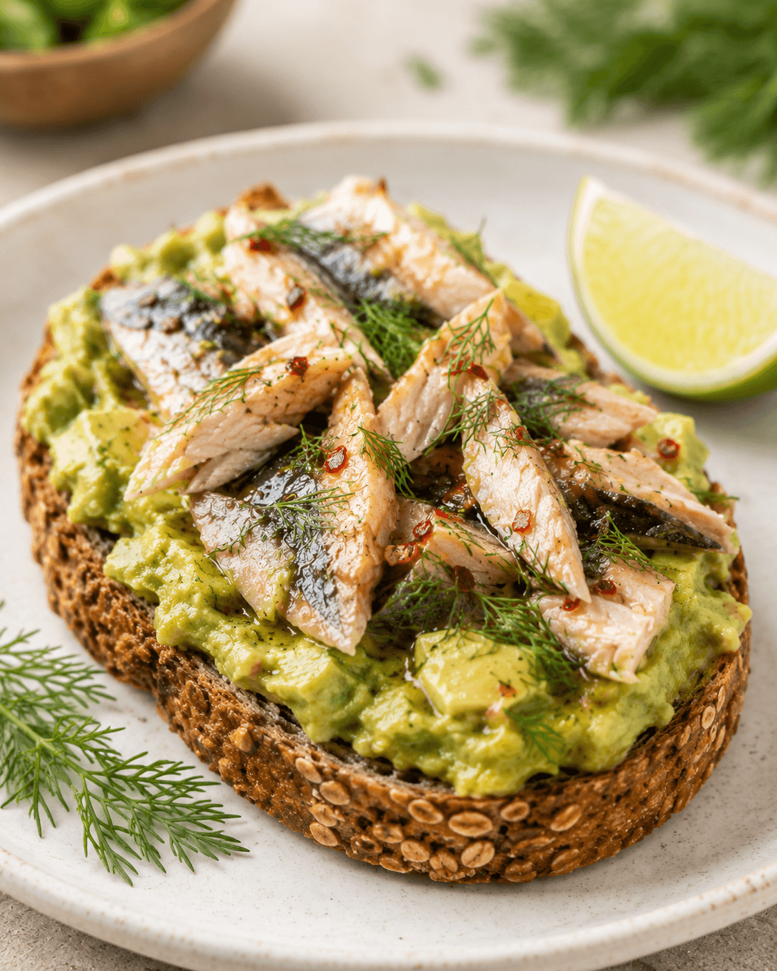 Coastal Mackerel & Herb-Crushed Avocado Toast