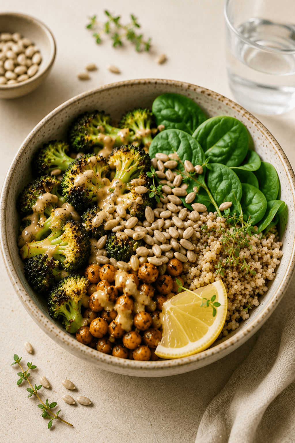 Roasted Broccoli & Sun-Seed Warm Bowl