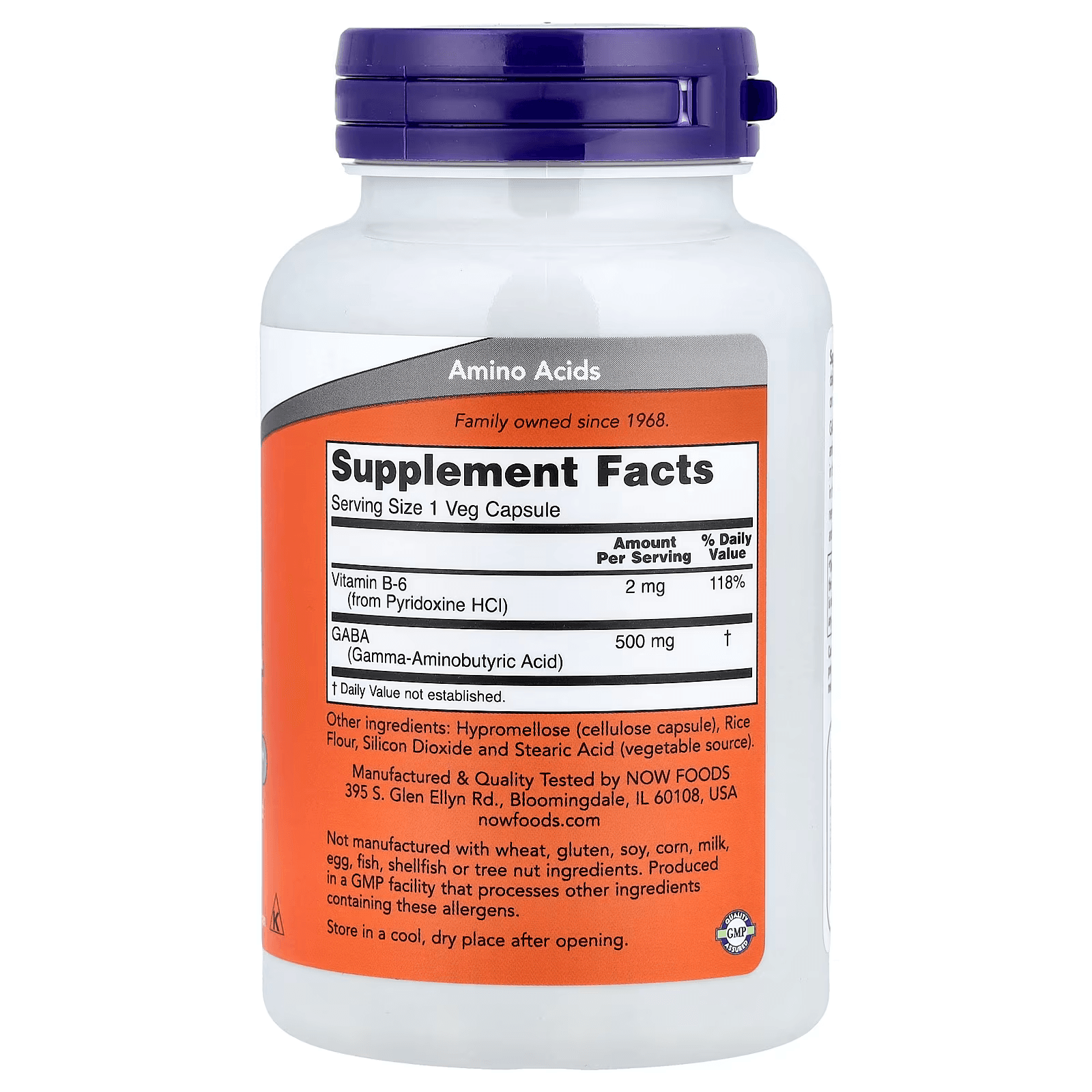 NOW Foods, GABA, 100 Veg Capsules thumbnail 2