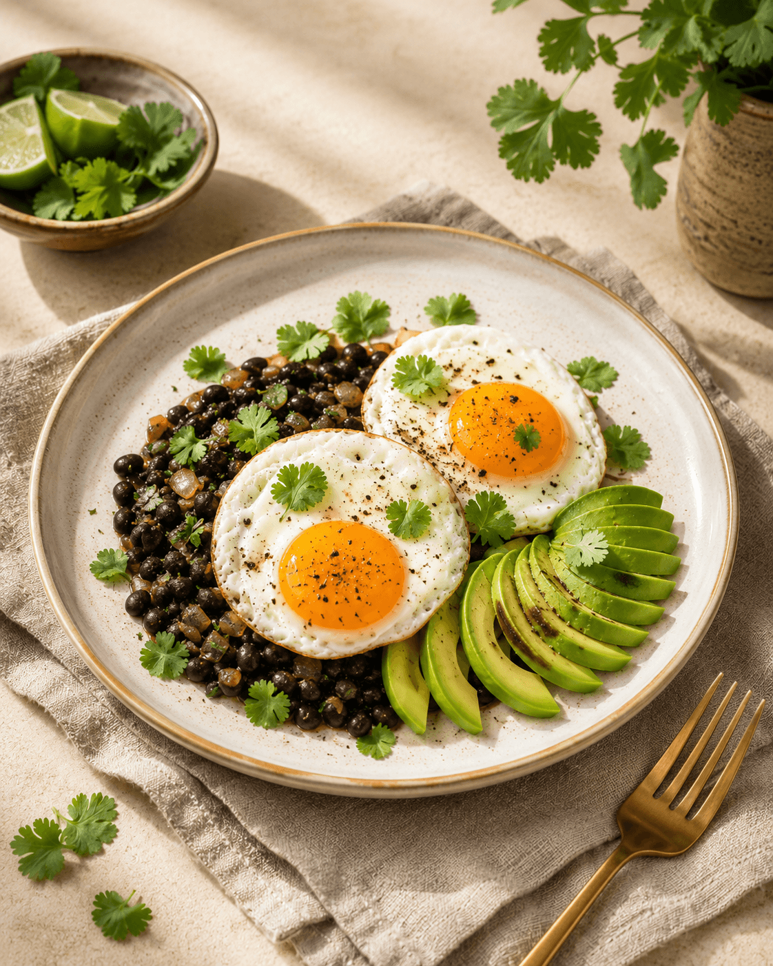 Avocado & Black Bean Eggs