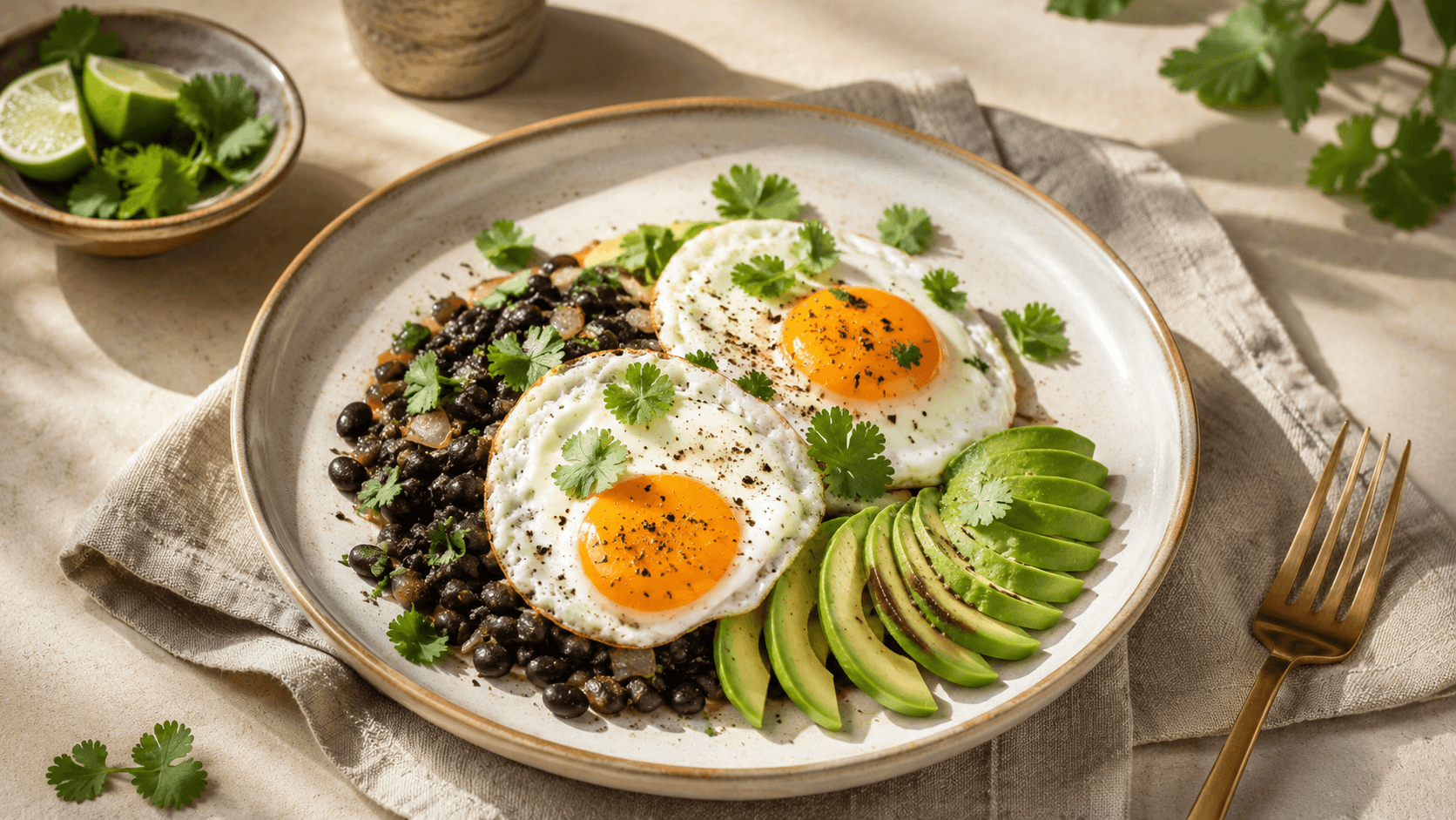 Avocado & Black Bean Eggs
