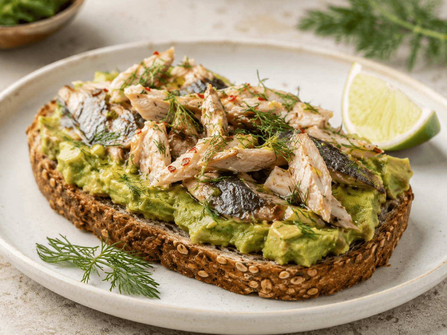 Coastal Mackerel & Herb-Crushed Avocado Toast