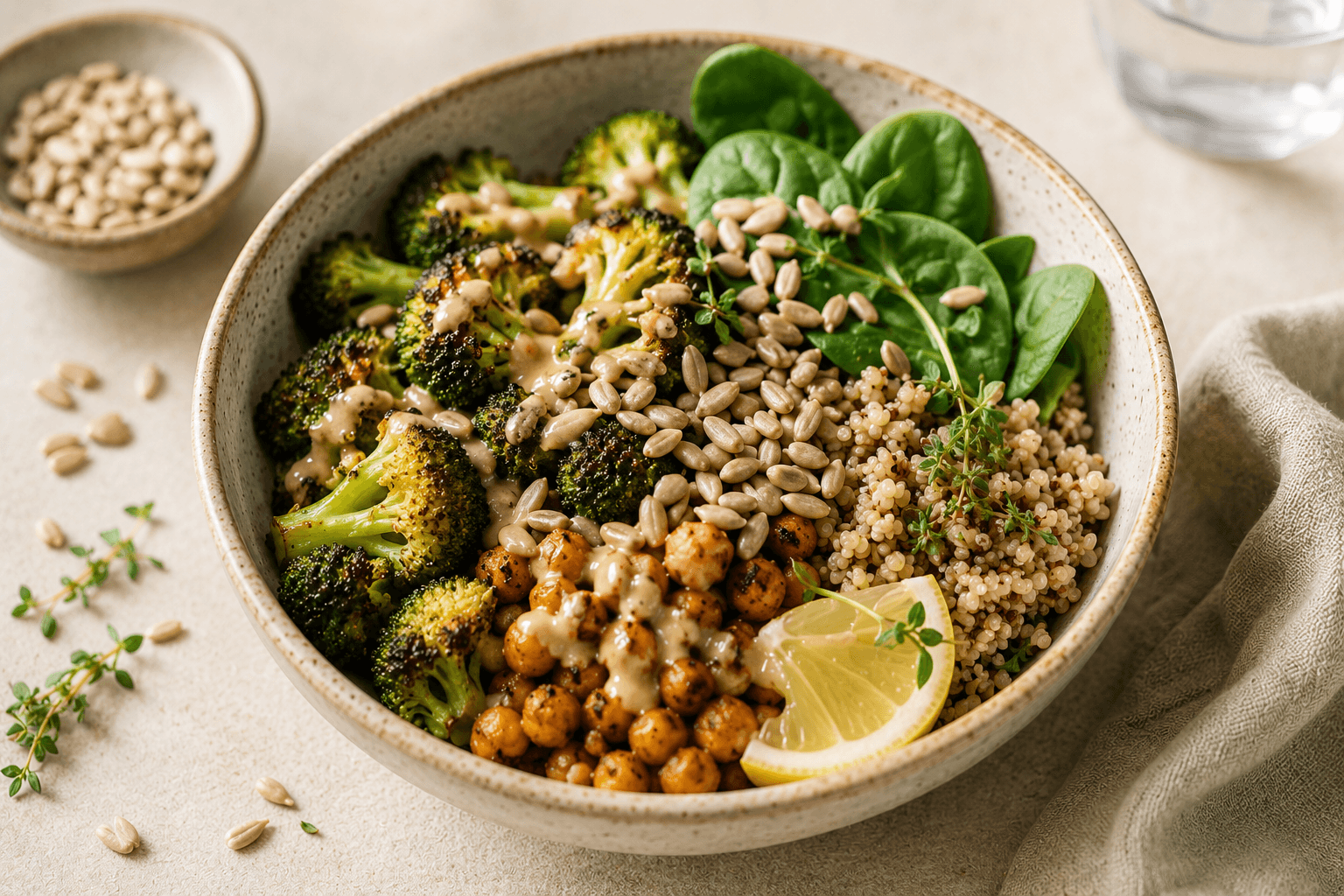 Roasted Broccoli & Sun-Seed Warm Bowl