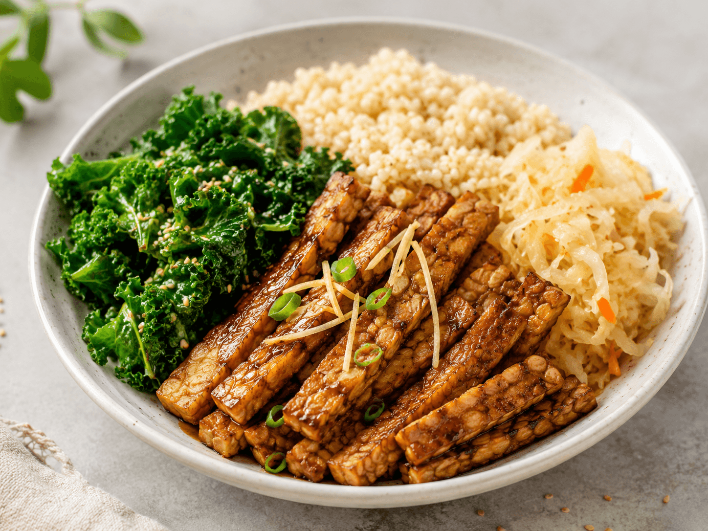 Zesty Ginger Tempeh & Cabbage Bowl