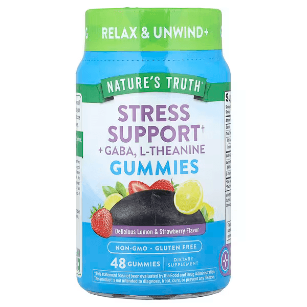 Nature's Truth, Stress Support + GABA, L-Theanine, Lemon & Strawberry, 48 Gummies
