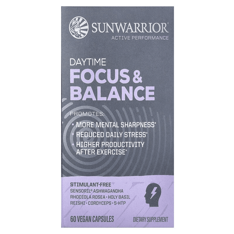 Sunwarrior, Daytime Focus & Balance, 60 Vegan Capsules